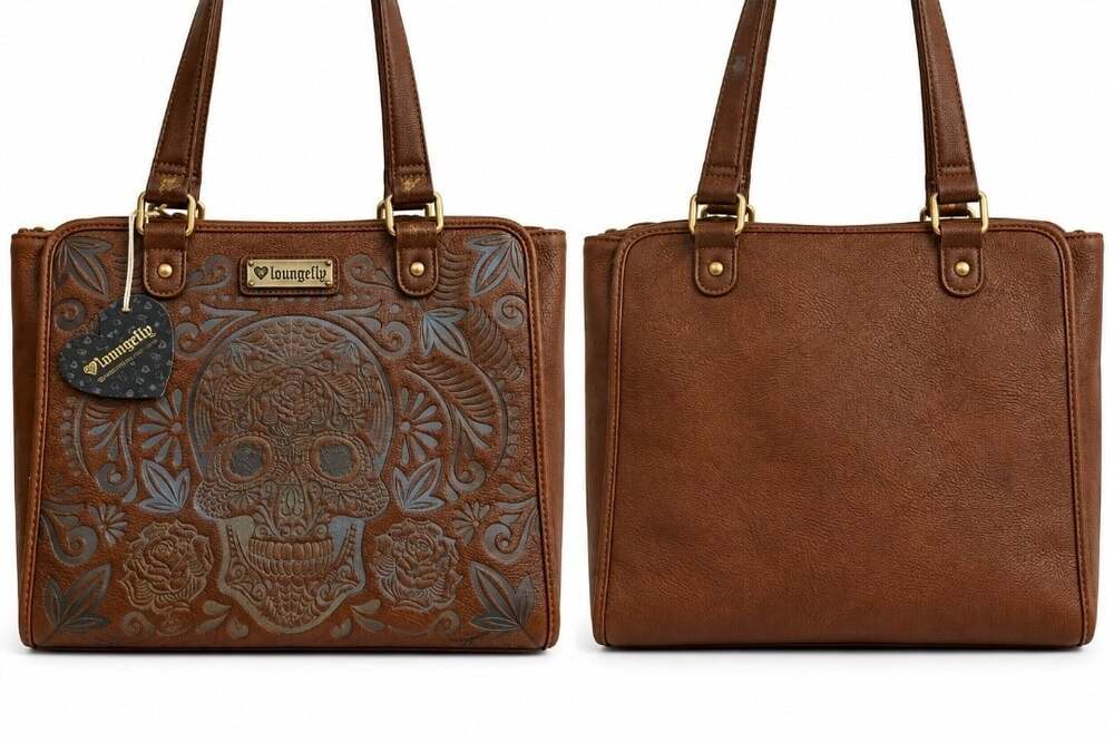 Loungefly Lattice Sugar Skull Tote Shoulder Bag Day Of The Dead NWT Nice